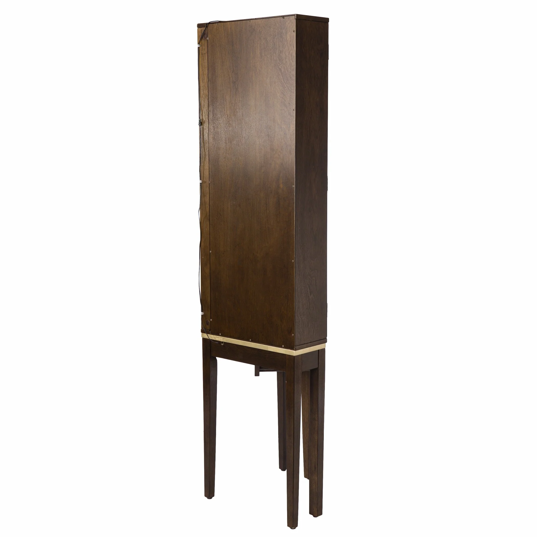Fancy Tall Lighted Corner Curio Cabinet By Homeroots - Image 6