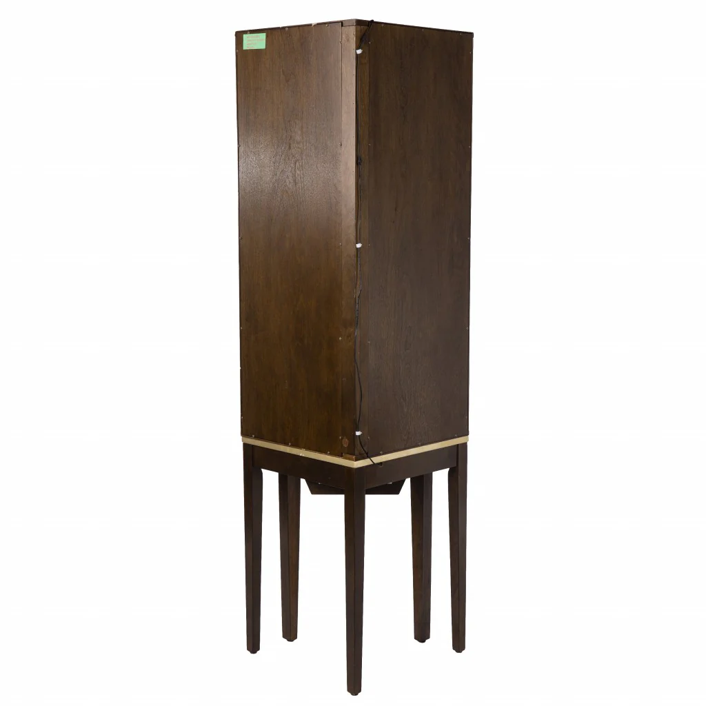Fancy Tall Lighted Corner Curio Cabinet By Homeroots - Image 7