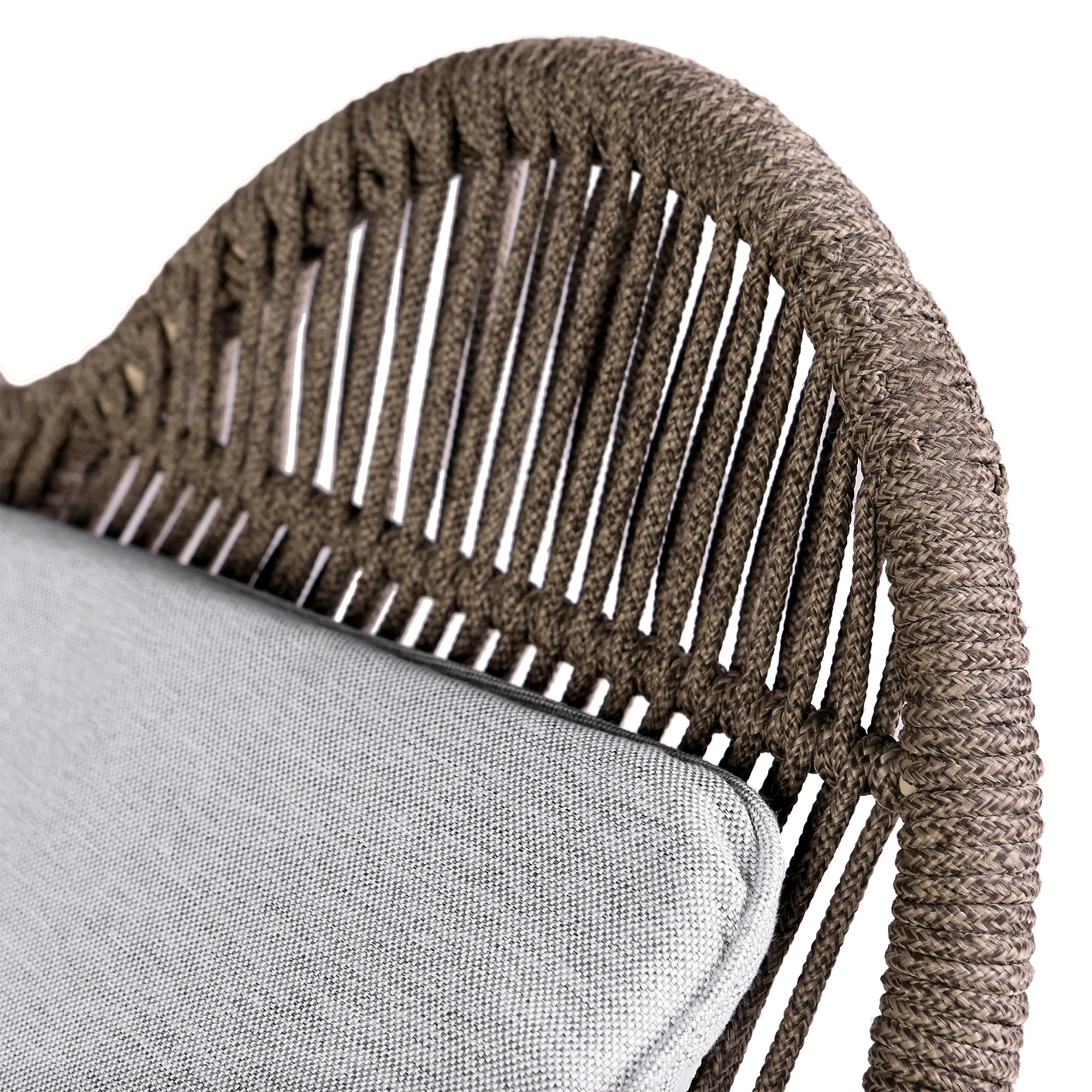 Fanny Outdoor Patio Rocking chair in Dark Eucalyptus Wood and Truffle Rope By Armen Living - Image 10