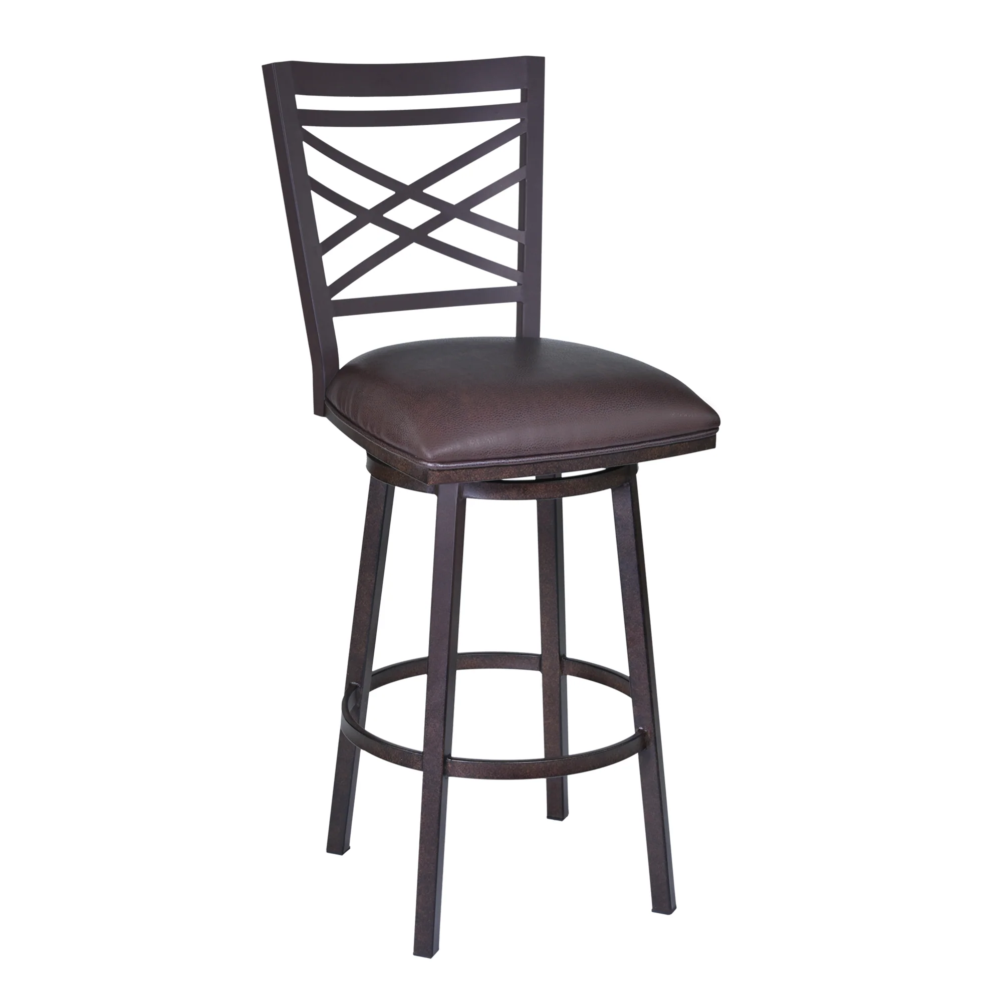 Fargo 26" Barstool in Auburn Bay finish with Brown Pu upholstery By Armen Living - Image 2