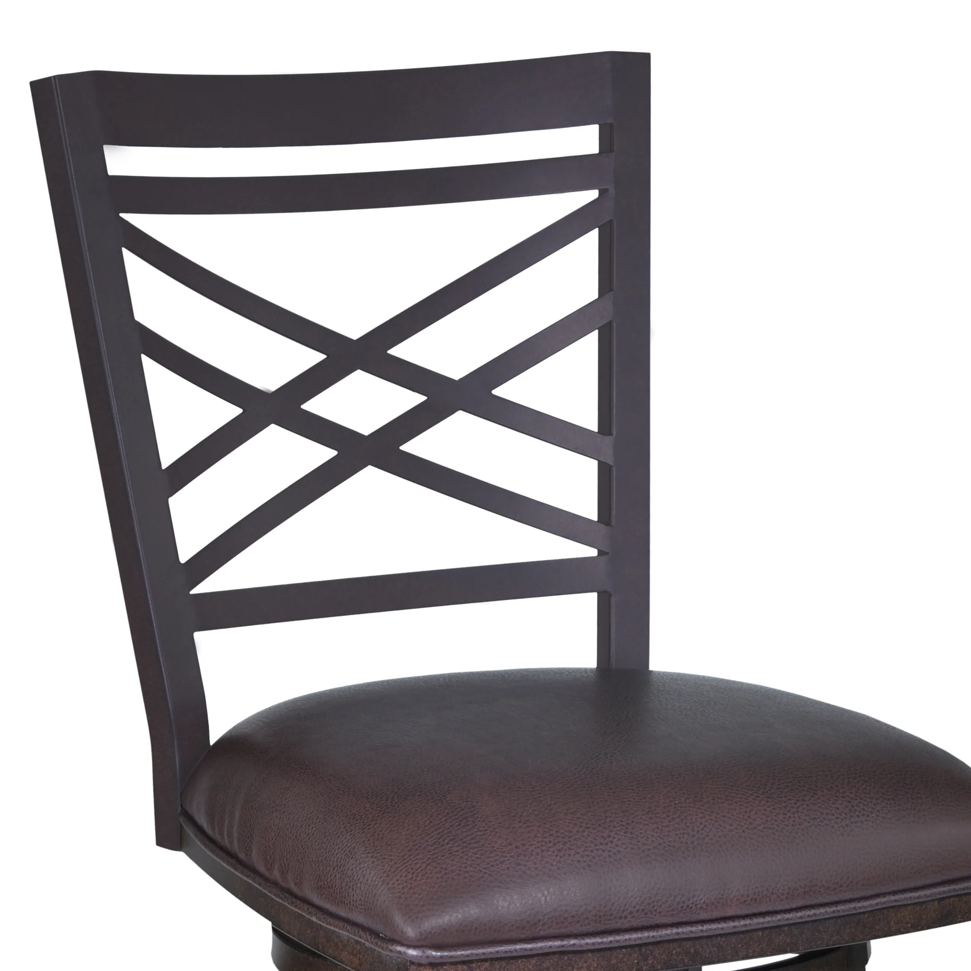 Fargo 26" Barstool in Auburn Bay finish with Brown Pu upholstery By Armen Living - Image 4