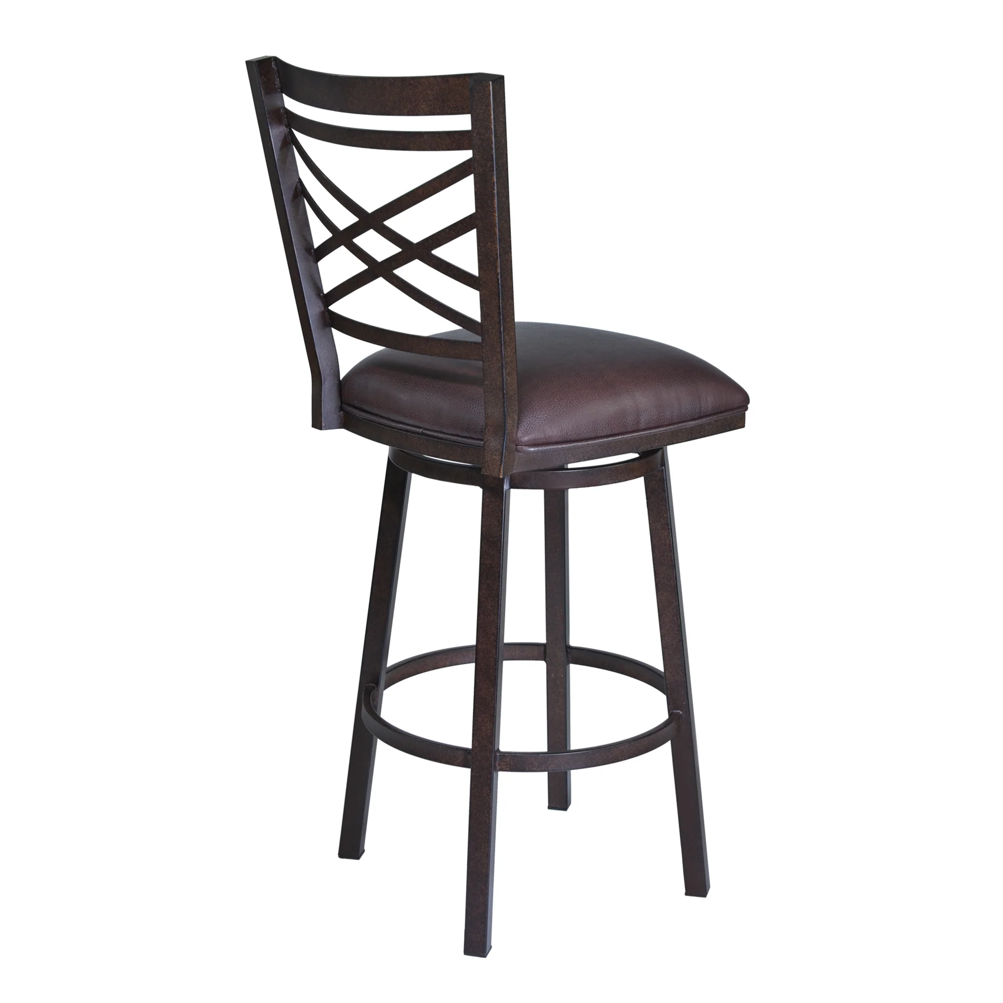 Fargo 30" Barstool in Auburn Bay finish with Brown Pu upholstery By Armen Living - Image 3