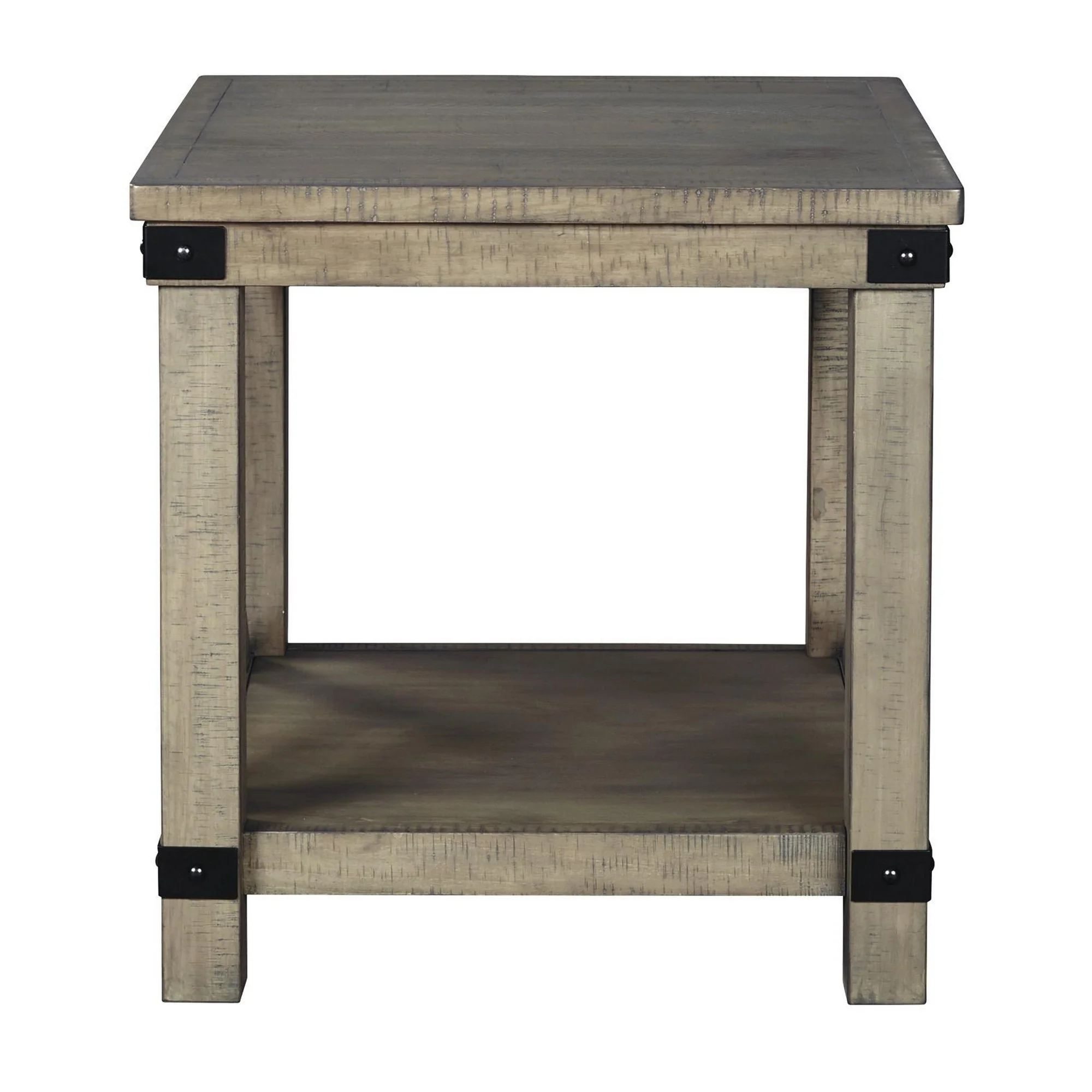 Farmhouse Style End Table With X Shaped Sides And Open Bottom Shelf, Gray By Benzara - Image 3