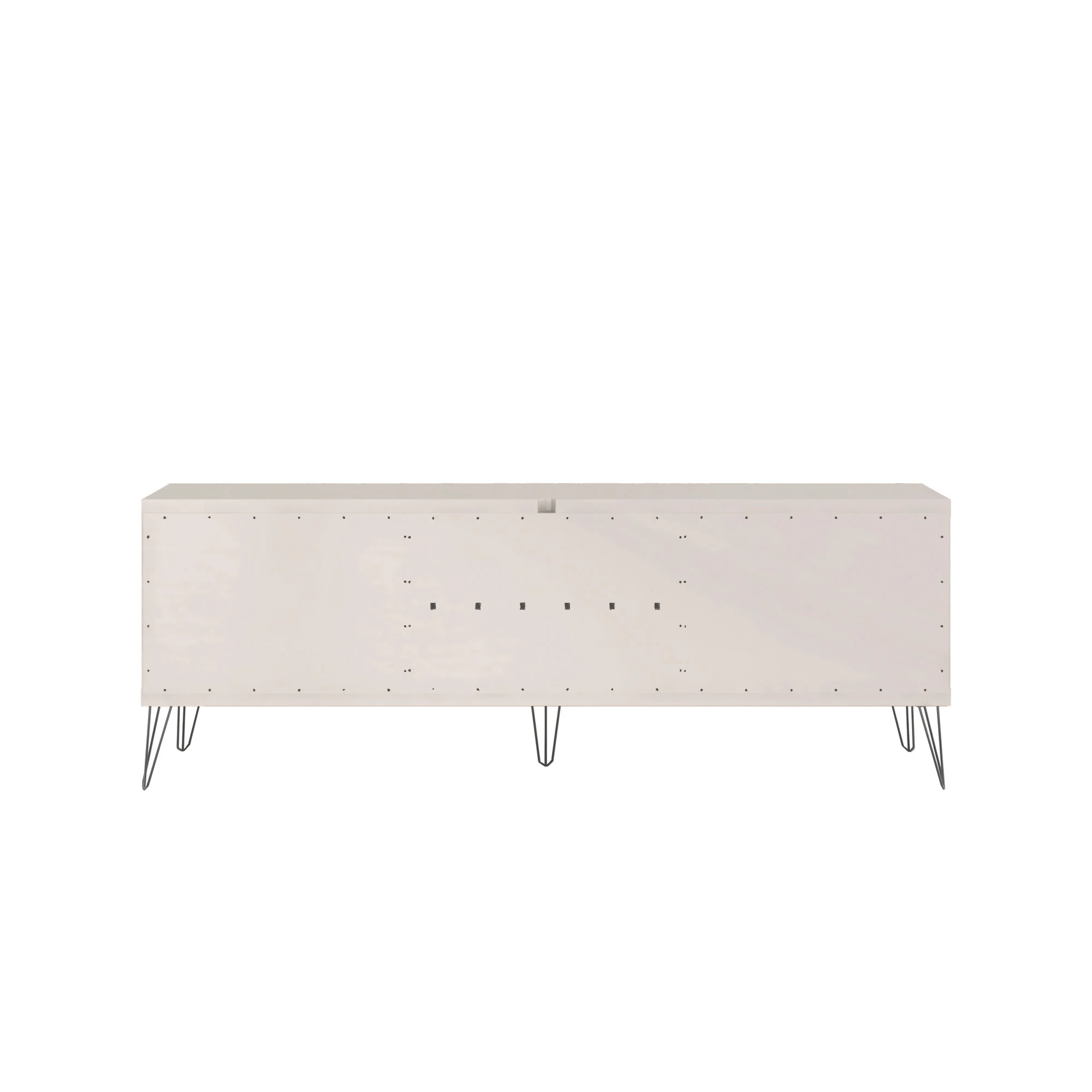 Farmhouse TV Stand With Metal Legs And Wood-Slat Sliding Doors 70 inch tv By Homeroots - Image 5