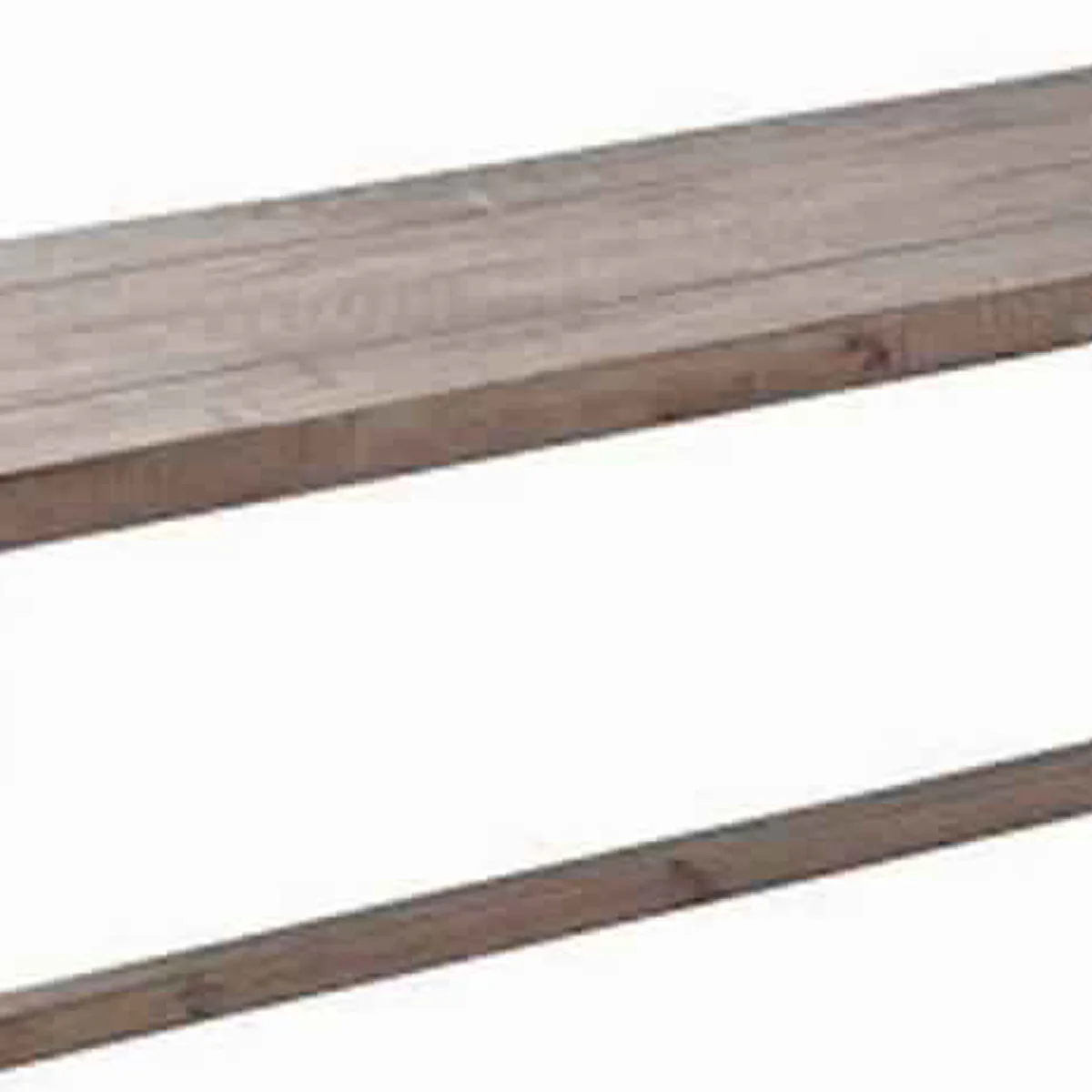 Farmhouse Wooden Dining Bench With Grain Details And Plank Top, Brown By Benzara - Image 2