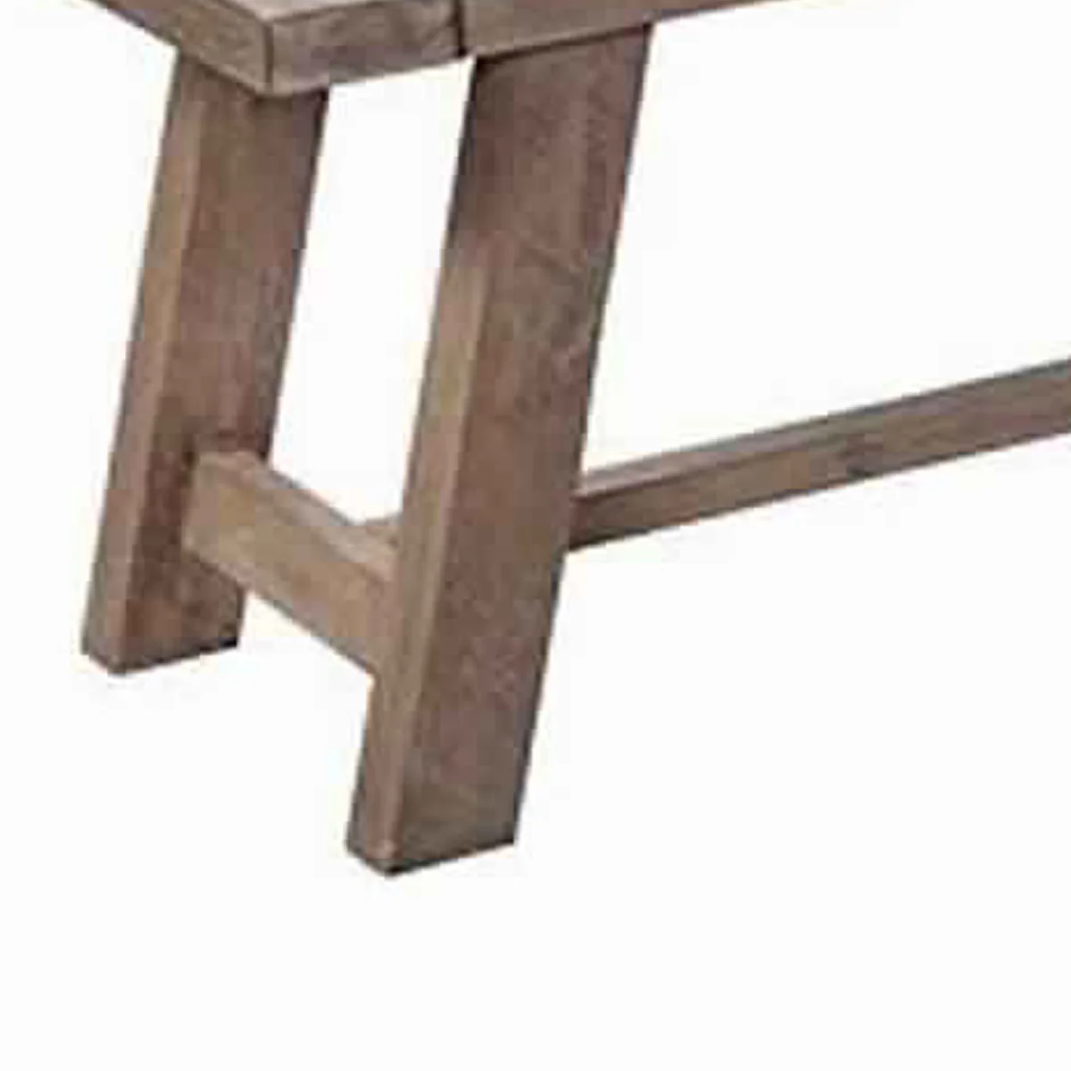 Farmhouse Wooden Dining Bench With Grain Details And Plank Top, Brown By Benzara - Image 3