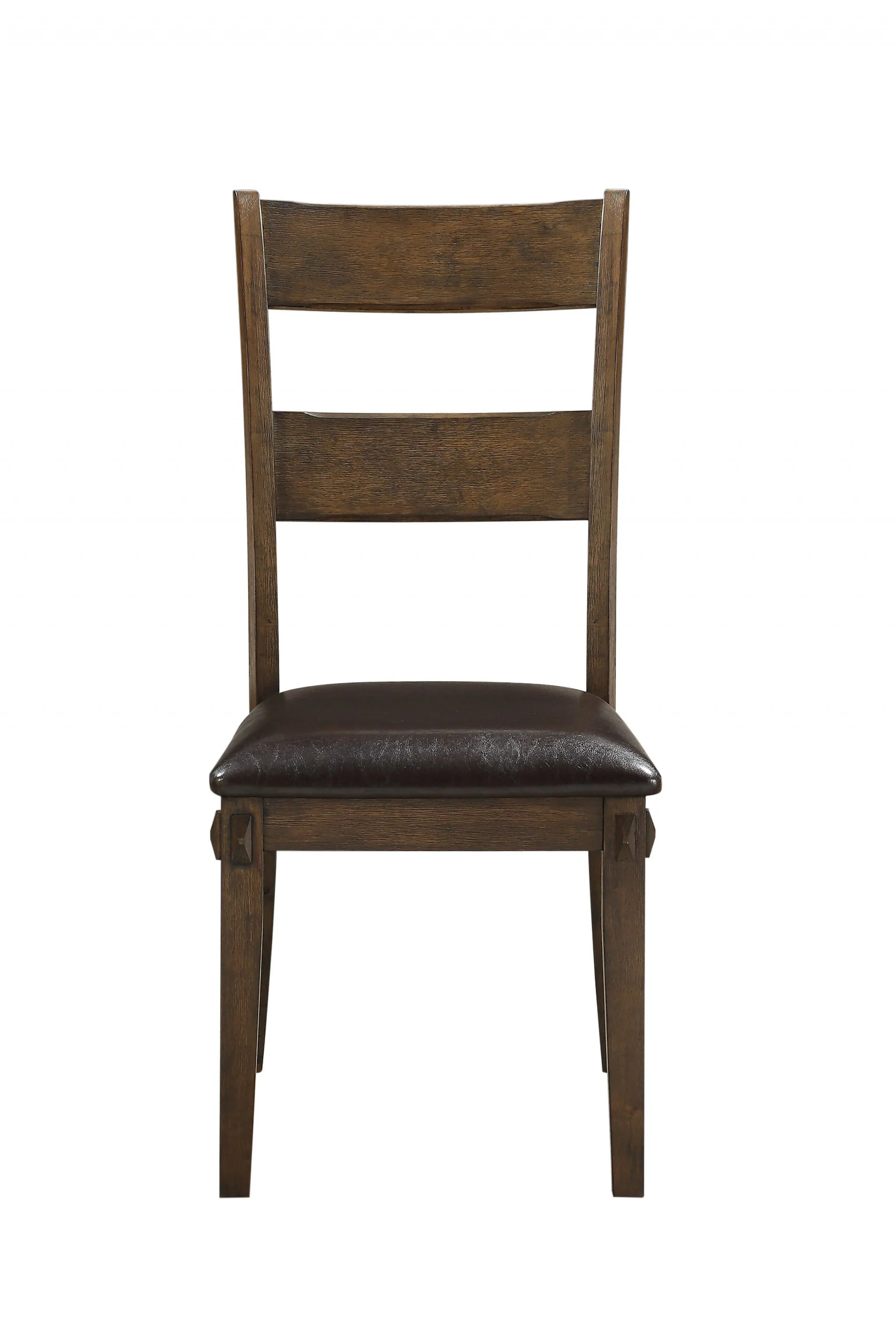 Fau Leather Upholstered And Dark Oak Wood Side Chair By Homeroots - Image 3