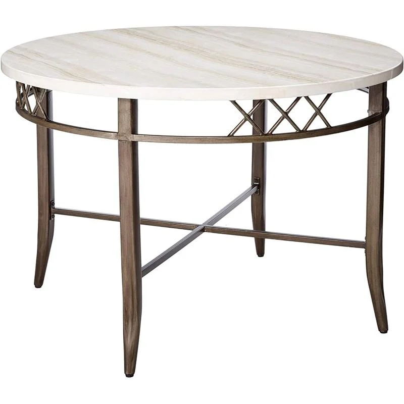 Fau Marble And Antique Dining Table By Homeroots - Image 2