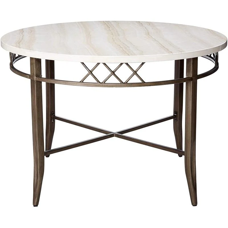 Fau Marble And Antique Dining Table By Homeroots - Image 3