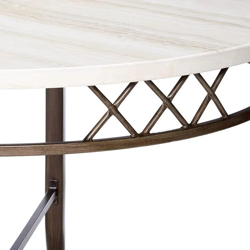 Fau Marble And Antique Dining Table By Homeroots - Image 4
