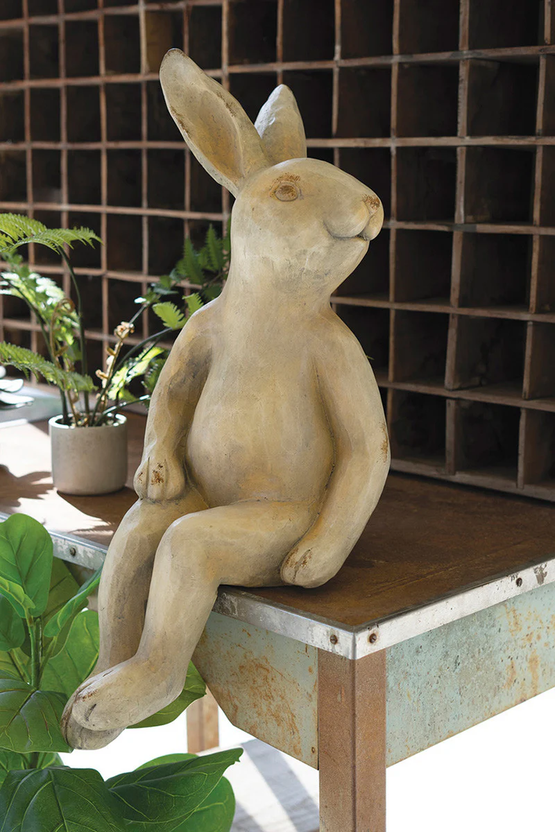 Faux Concrete Rabbit Shelf Sitter By Kalalou - Image 3