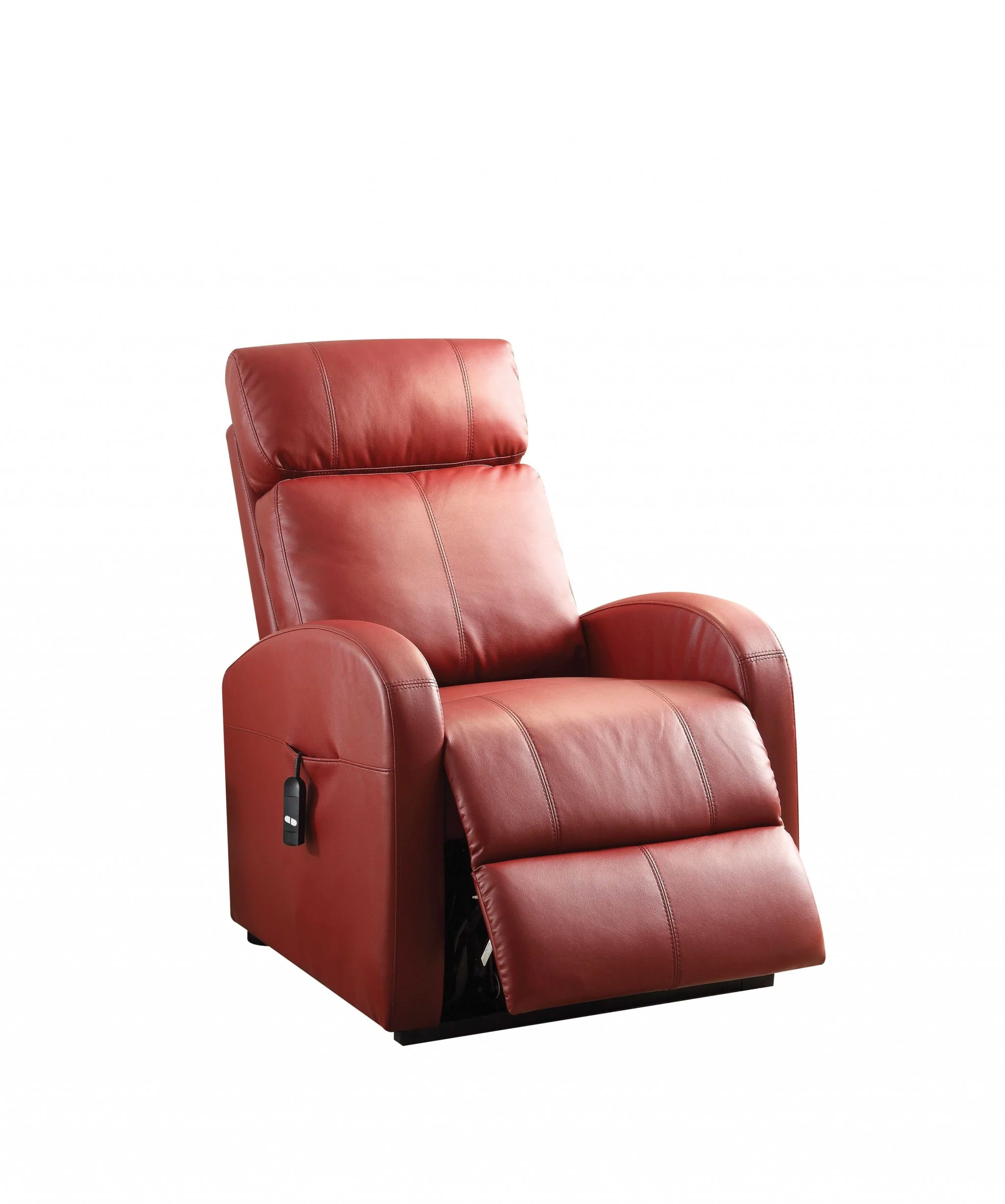 Faux Leather Power Motion Lift Recliner in Red By Homeroots - Image 2