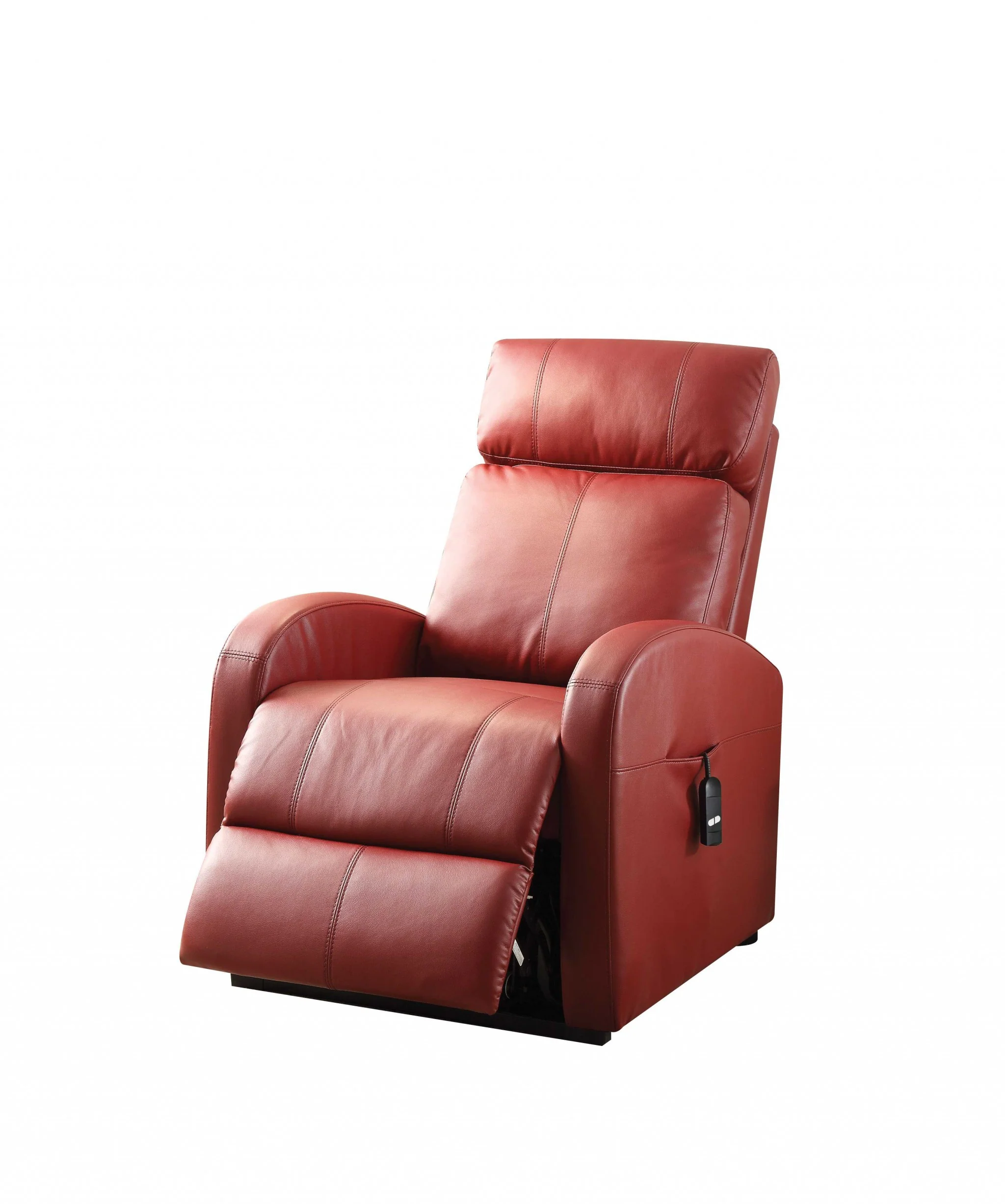 Faux Leather Power Motion Lift Recliner in Red By Homeroots - Image 3