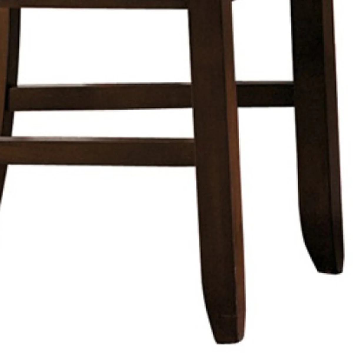 Faux Leather Upholstered Wooden Side Chair With Ladder Back Design, Brown By Benzara - Image 2