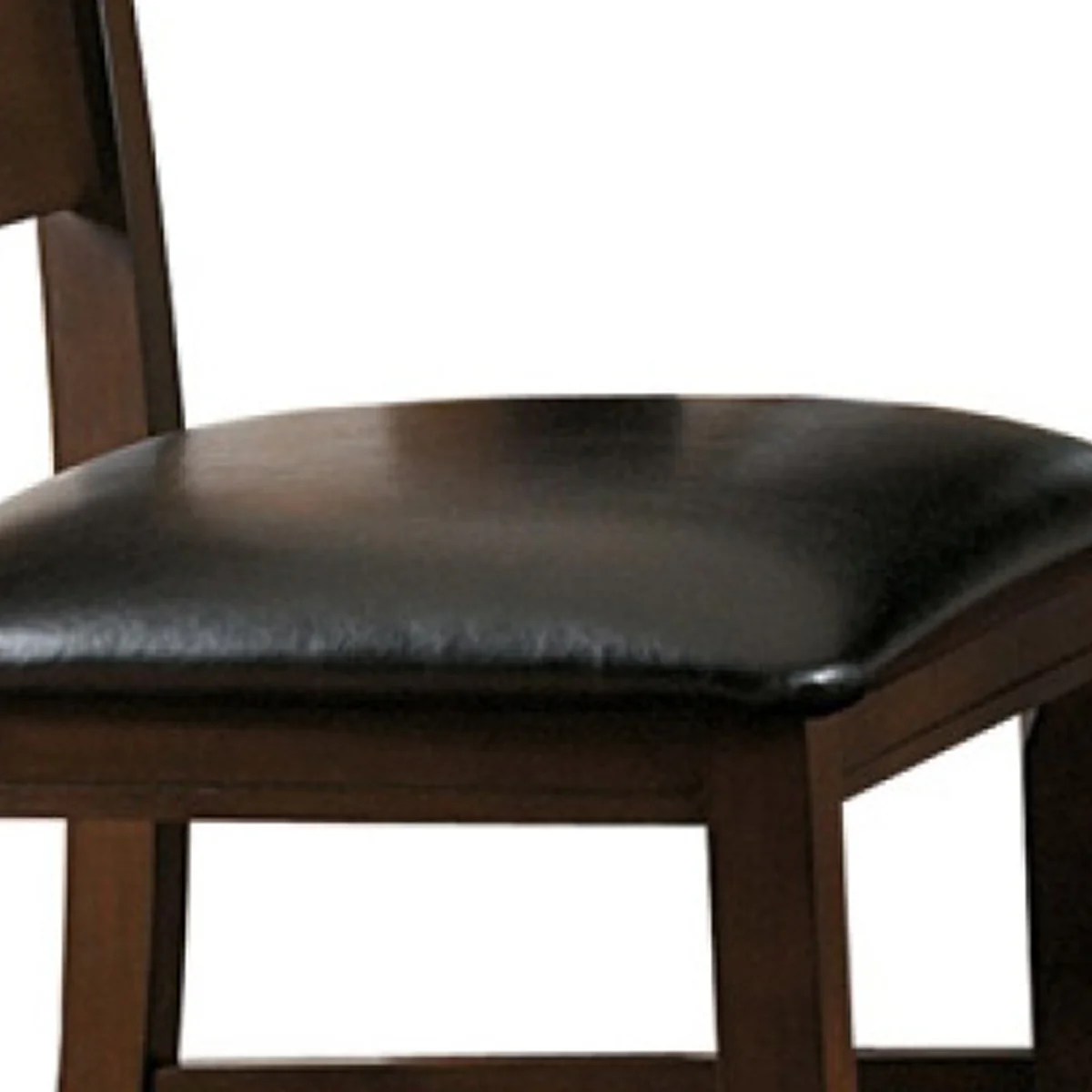 Faux Leather Upholstered Wooden Side Chair With Ladder Back Design, Brown By Benzara - Image 3