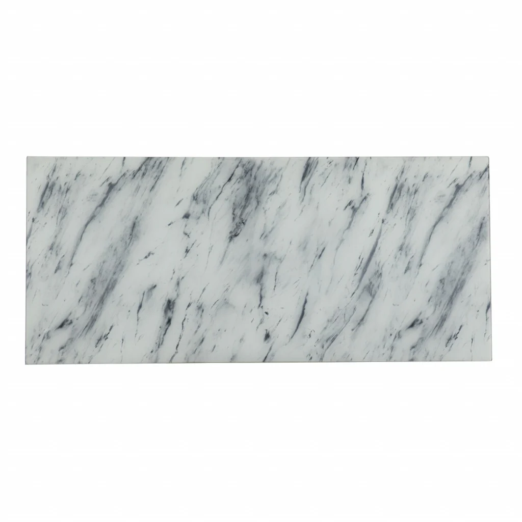 Faux Marble Writing Desk with Storage By Homeroots - Image 7