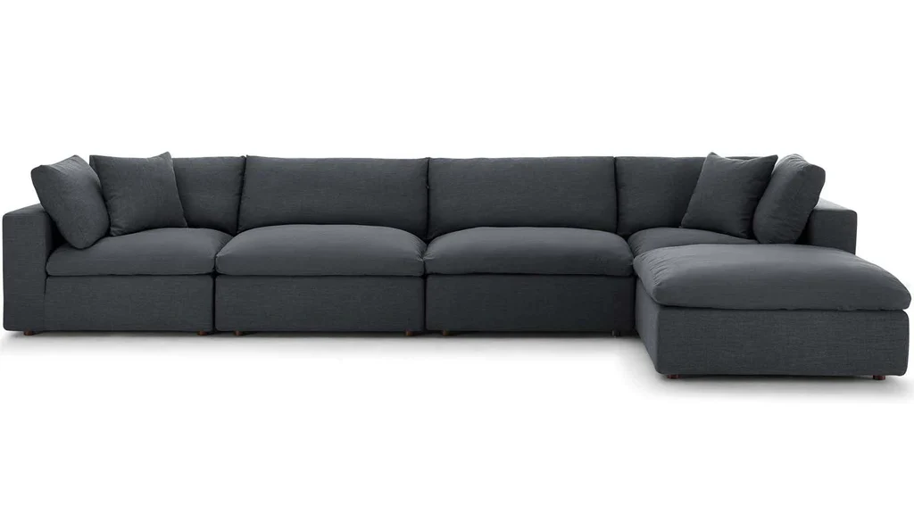 Feather 4 Seater Sectional Sofa With Ottoman By Modholic - Image 4