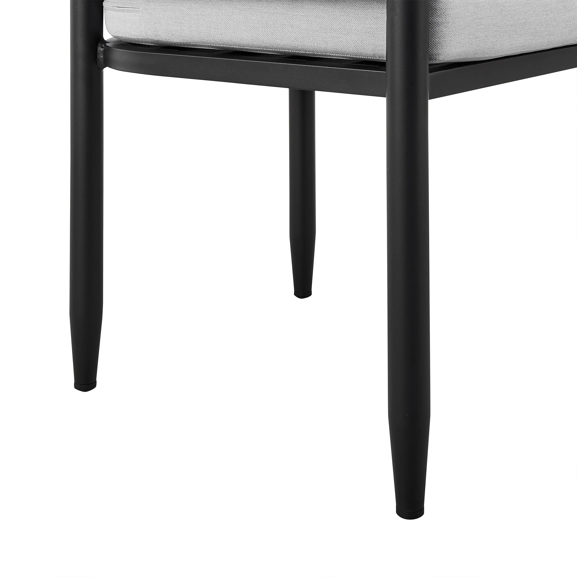 Felicia Outdoor Patio Dining Chair in Aluminum with Grey Rope and Cushions - Set of 2 By Armen Living - Image 9