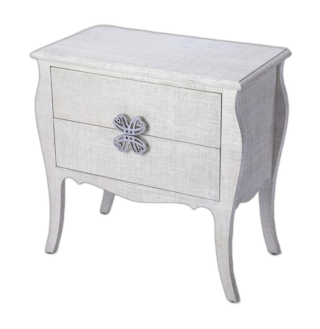 Felicia White Raffia Accent Chest By Homeroots - Image 6