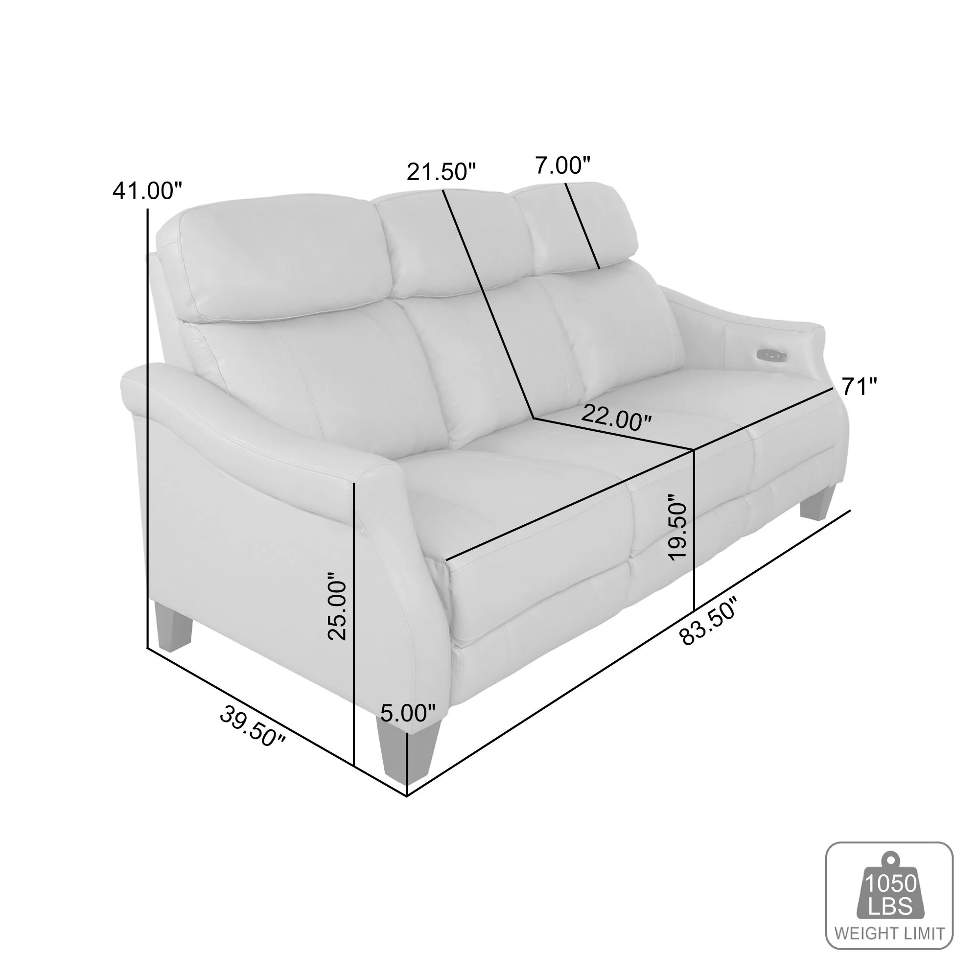 Felicity 84" Zero Gravity Power Reclining Sofa in Chocolate Leather By Armen Living - Image 21