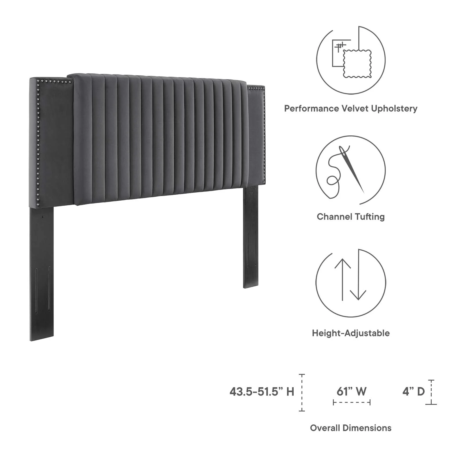 Felicity Channel Tufted Performance Velvet Twin Headboard By Modway - MOD-6661 - Image 5