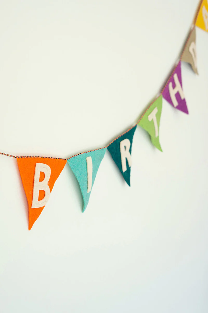 Felt Happy Birthday Garland (Min 2) By Kalalou - Image 2