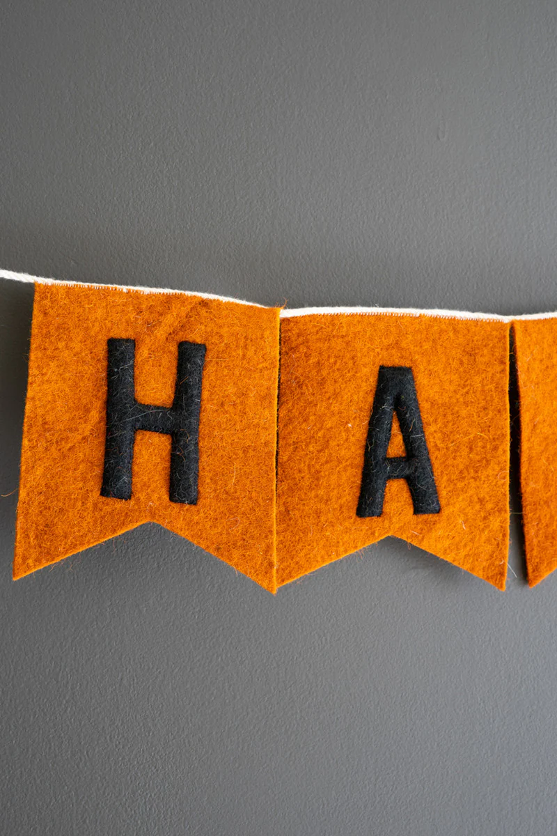 Felt Happy Halloween Garland (Min 4) By Kalalou - Image 2