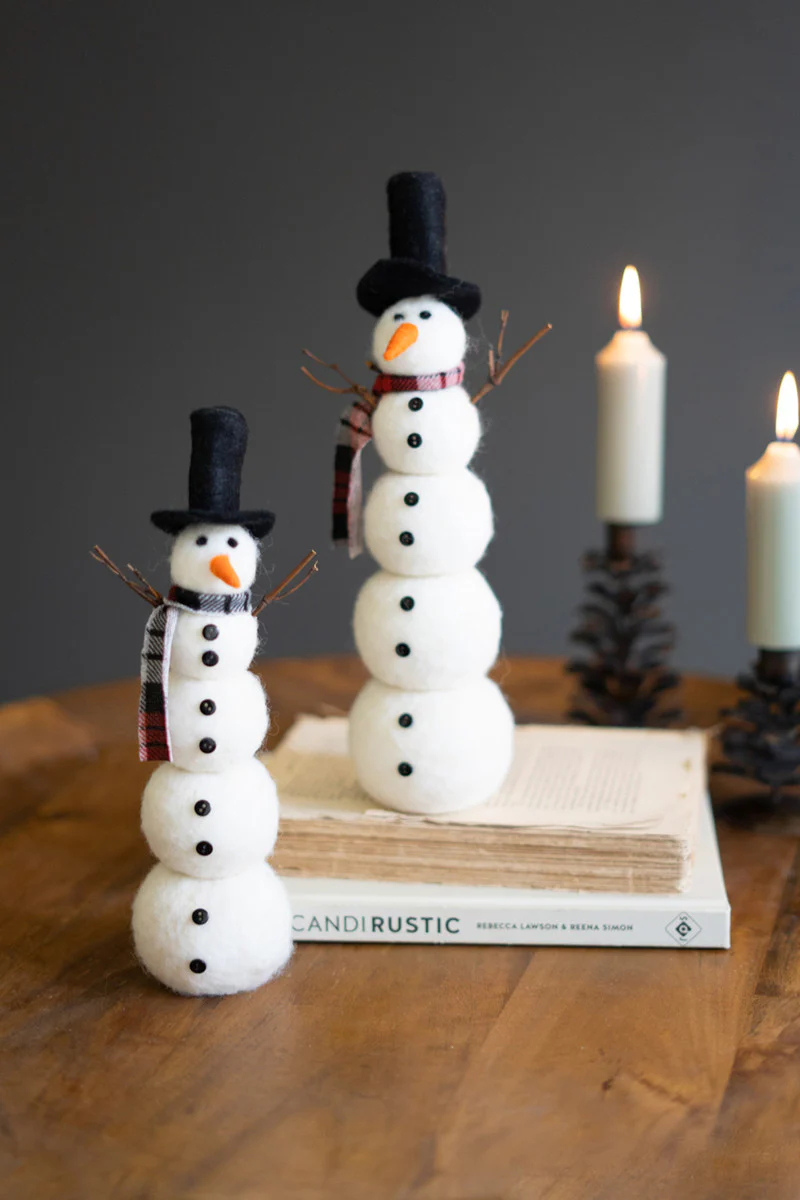 Felt Snowmen (Min 2) Set Of 2 By Kalalou - Image 2