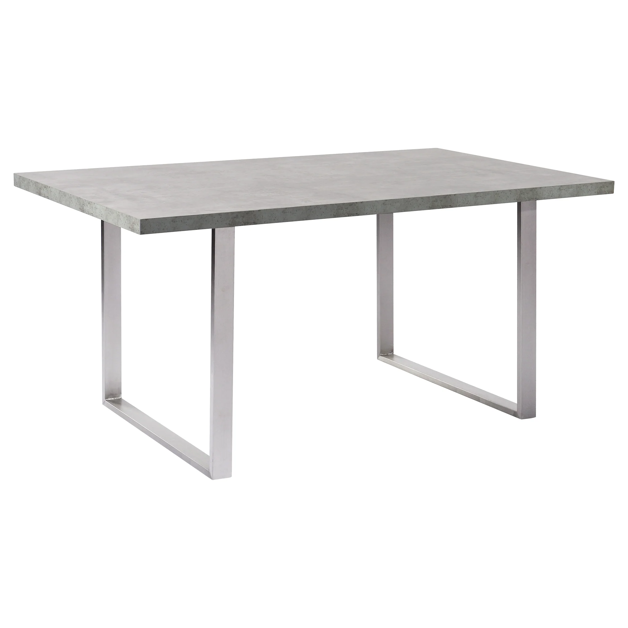 Fenton Dining Table with Cement Gray Laminate Top and Brushed Stainless Steel Base By Armen Living - Image 3