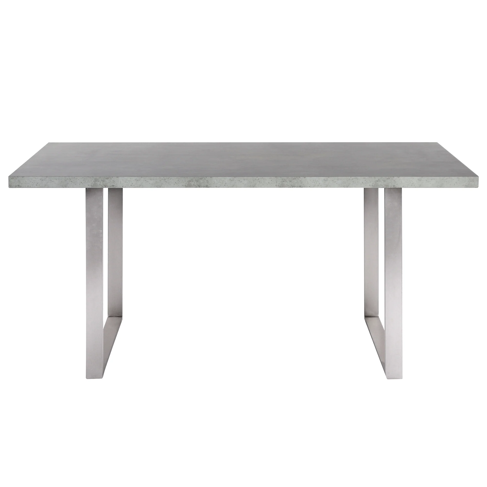 Fenton Dining Table with Cement Gray Laminate Top and Brushed Stainless Steel Base By Armen Living - Image 4
