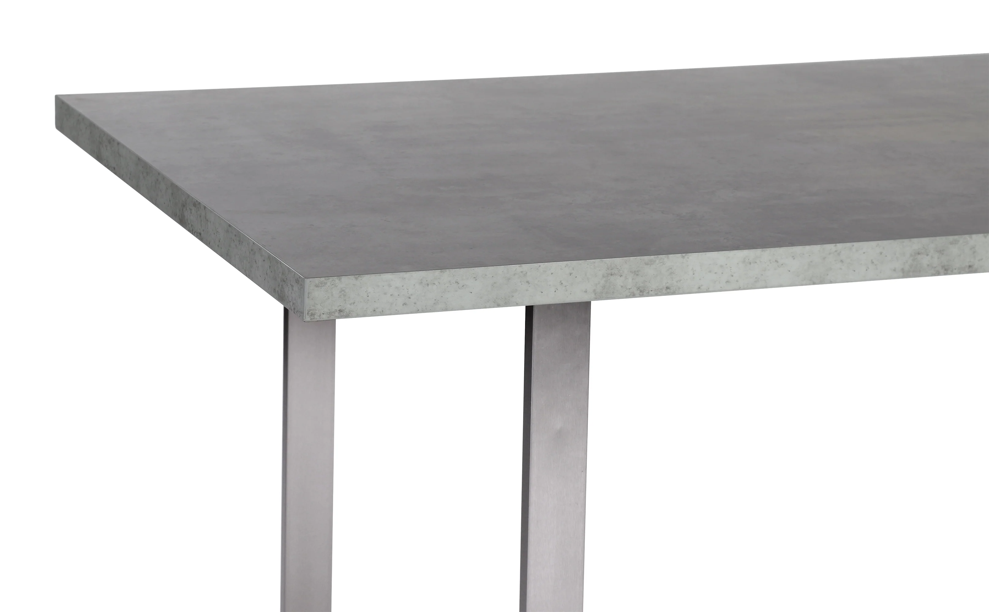 Fenton Dining Table with Cement Gray Laminate Top and Brushed Stainless Steel Base By Armen Living - Image 6