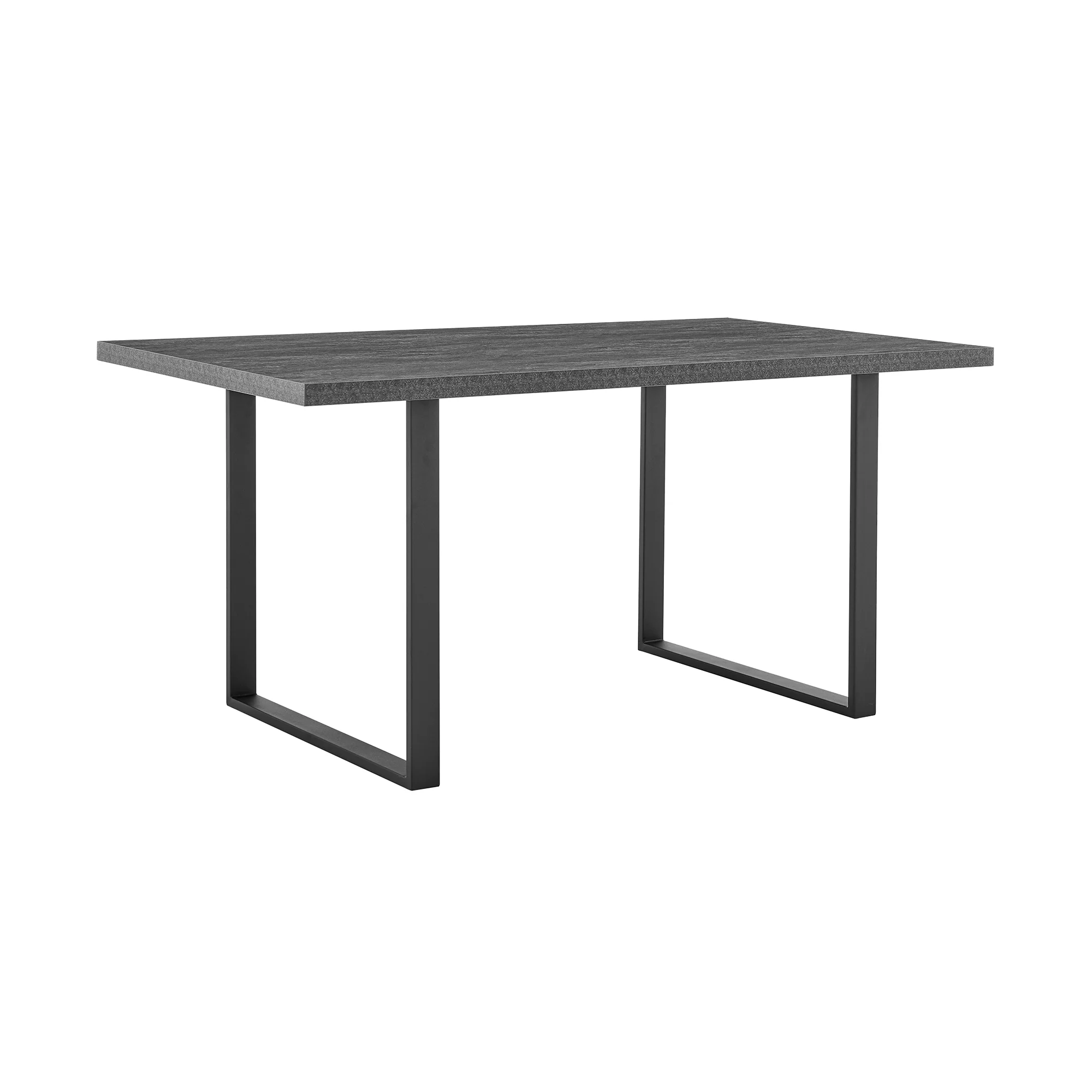 Fenton Dining Table with Charcoal Top and Black Base By Armen Living - Image 4
