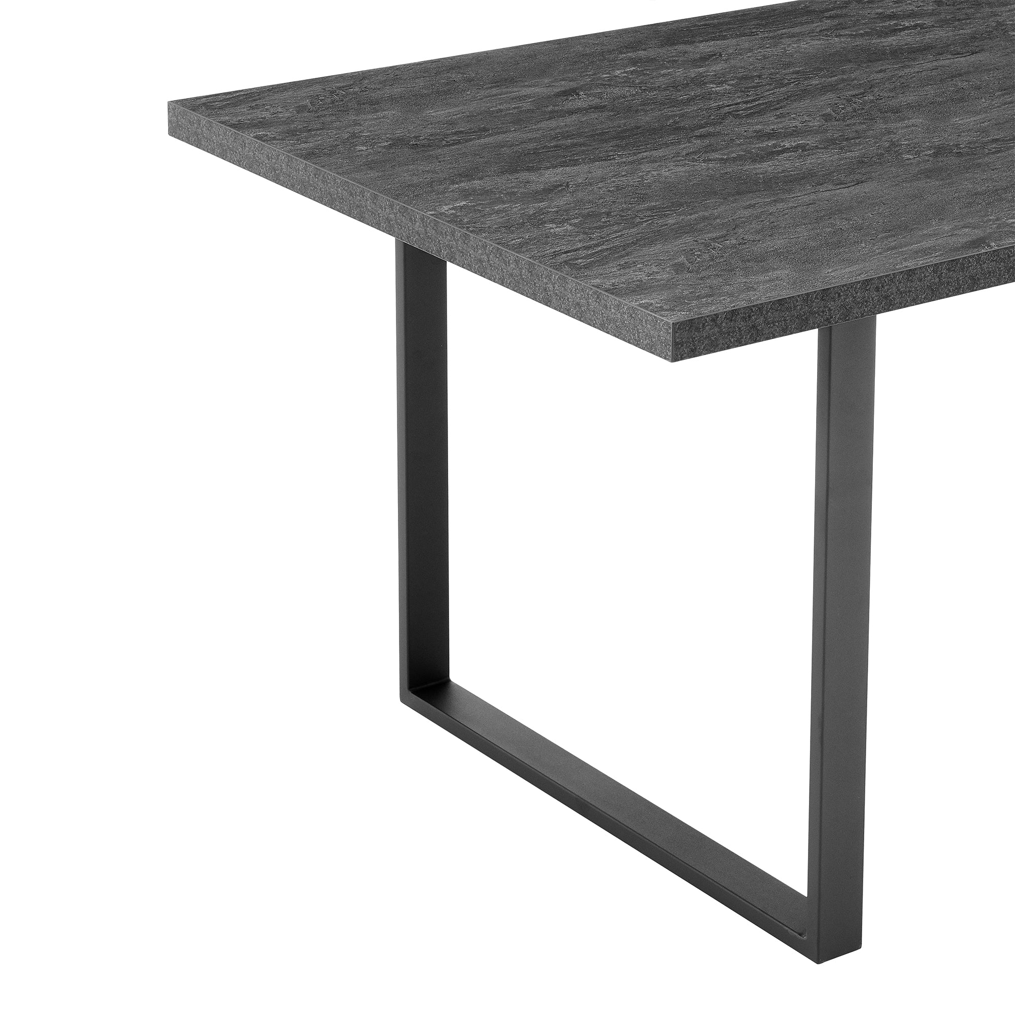 Fenton Dining Table with Charcoal Top and Black Base By Armen Living - Image 5