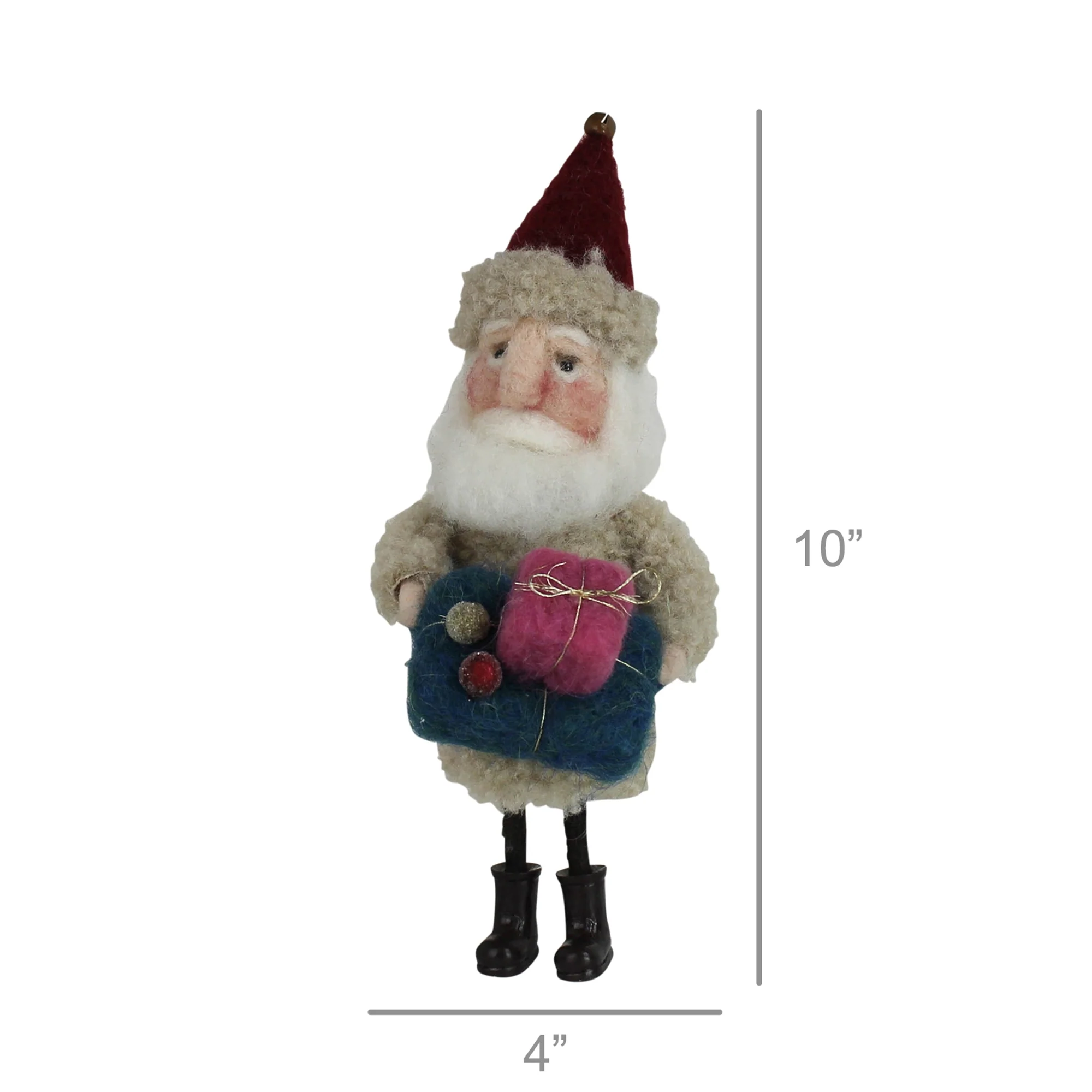 Festive Santa with Gifts, Felt Set Of 2 By HomArt - Image 2