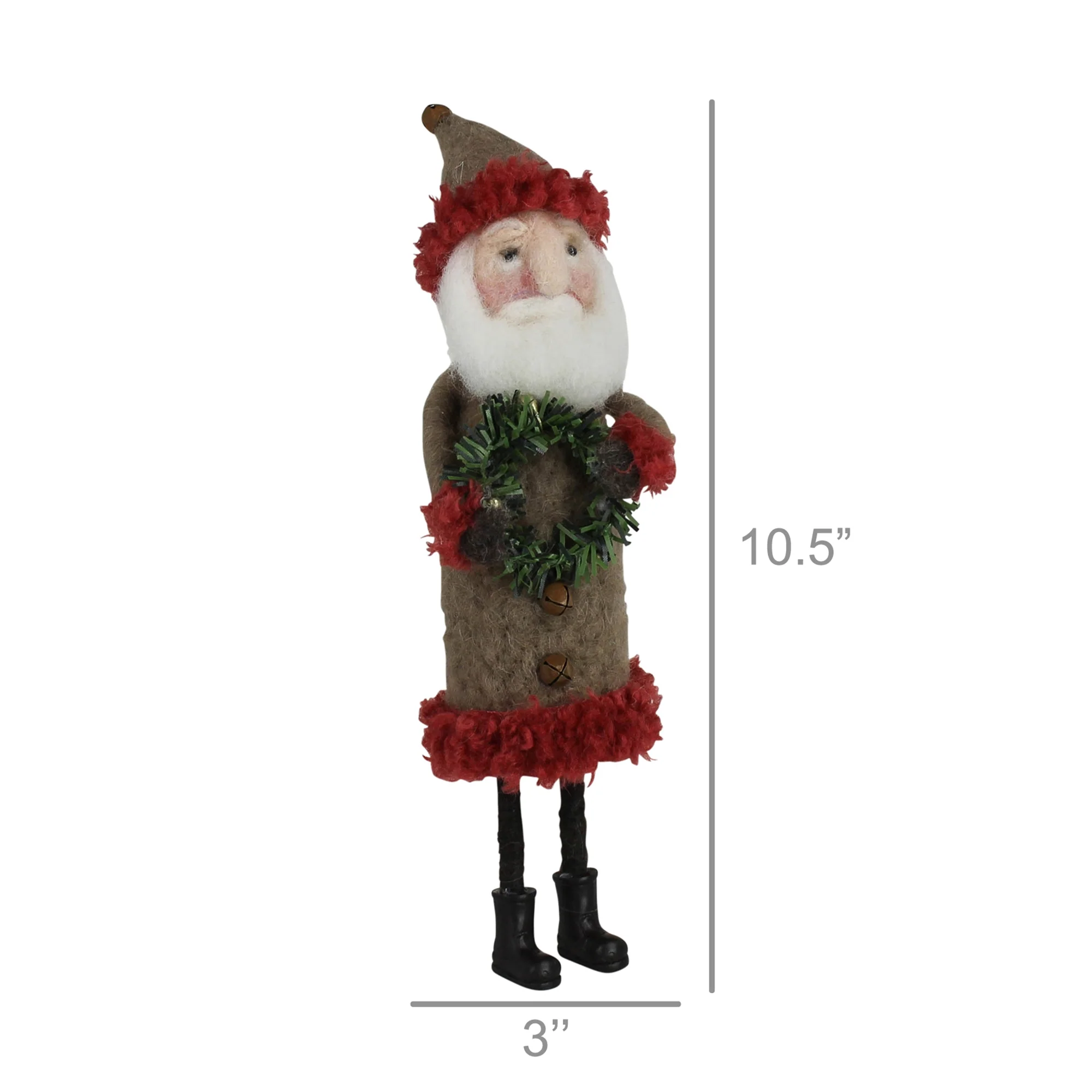 Festive Santa with Wreath, Felt Set Of 2 By HomArt - Image 2