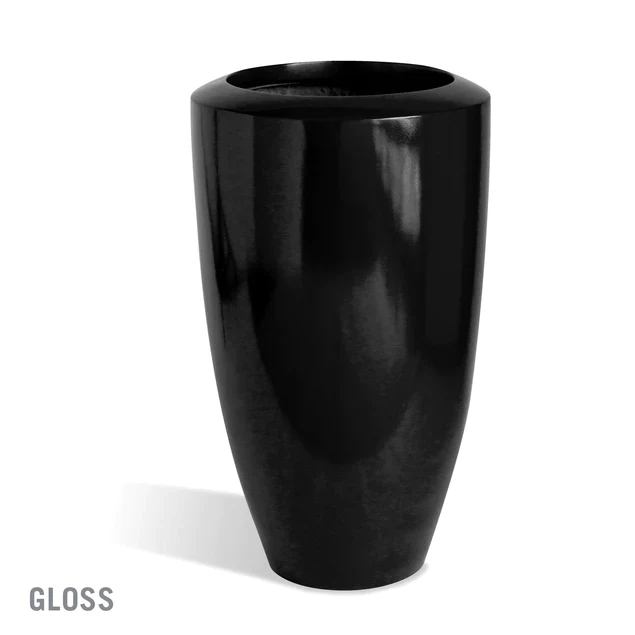 Fiberglass Large Barrel Planter, Black By Gold Leaf Design Group - Image 5