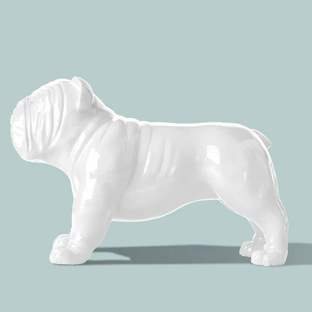 Fiberglass UV  Bulldog MD Outdoor Sculpture, White By Gold Leaf Design Group - Image 6