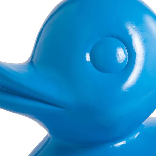 Fiberglass UV  Duck Outdoor Sculpture, Blue By Gold Leaf Design Group - Image 3