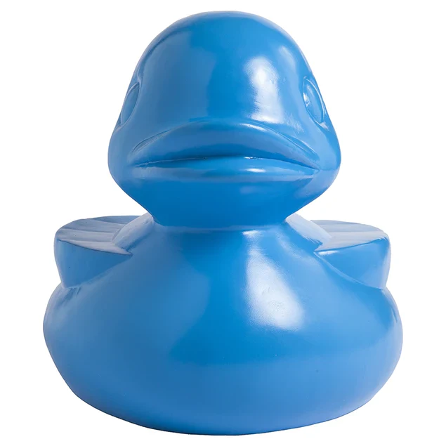 Fiberglass UV  Duck Outdoor Sculpture, Blue By Gold Leaf Design Group - Image 5