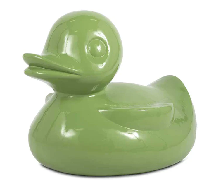 Fiberglass UV  Duck Outdoor Sculpture, Dill Gre By Gold Leaf Design Group - Image 5