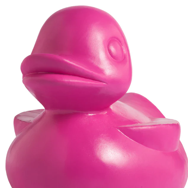 Fiberglass UV  Duck Outdoor Sculpture, DK Pink By Gold Leaf Design Group - Image 3