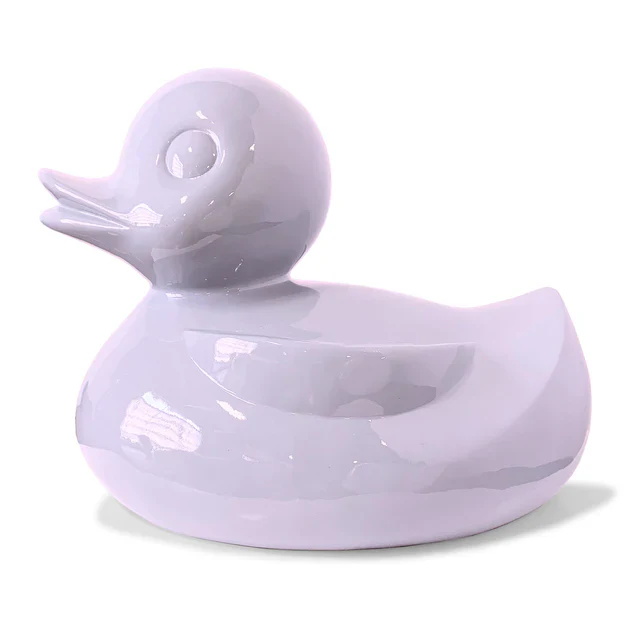 Fiberglass UV  Duck Outdoor Sculpture, Lily Lav By Gold Leaf Design Group - Image 4