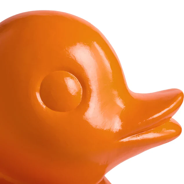 Fiberglass UV  Duck Outdoor Sculpture, Orange By Gold Leaf Design Group - Image 3