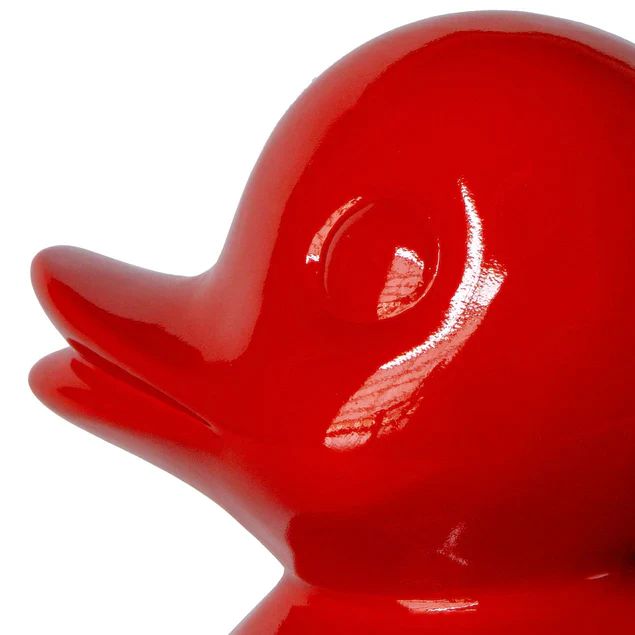 Fiberglass UV  Duck Outdoor Sculpture, Red By Gold Leaf Design Group - Image 4