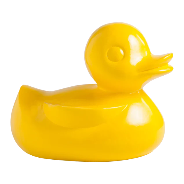 Fiberglass UV  Duck Outdoor Sculpture, Yellow By Gold Leaf Design Group - Image 3