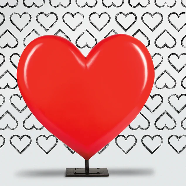 Fiberglass UV  Heart Throb Sculpture, R By Gold Leaf Design Group - Image 2