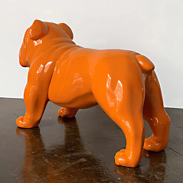 Fiberglass Bulldog MD Sculpture, Orange By Gold Leaf Design Group - Image 4