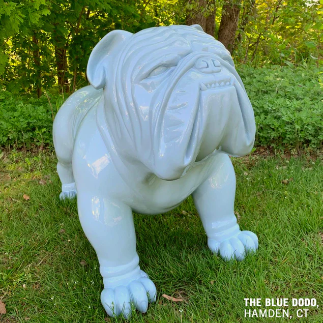 Fiberglass Bulldog MD Sculpture, Smoky By Gold Leaf Design Group - Image 2