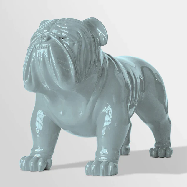 Fiberglass Bulldog MD Sculpture, Smoky By Gold Leaf Design Group - Image 3
