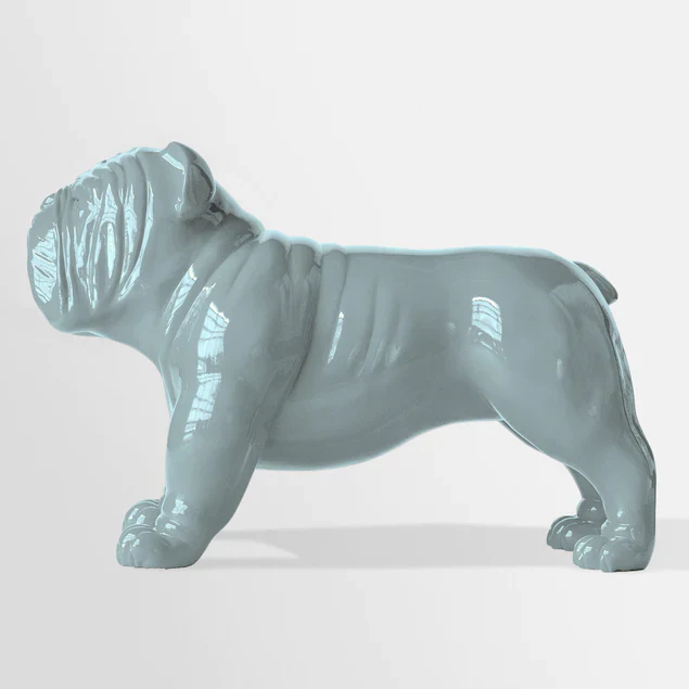 Fiberglass Bulldog MD Sculpture, Smoky By Gold Leaf Design Group - Image 5